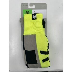 NWT Fox Racing 180 Collect Arch Motocross Gray Yellow Comfort Socks Men's Small